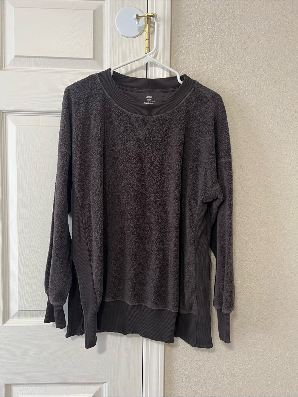 Aerie Cozy Good Vibes Oversized Sweatshirt Dark Gray Size Medium